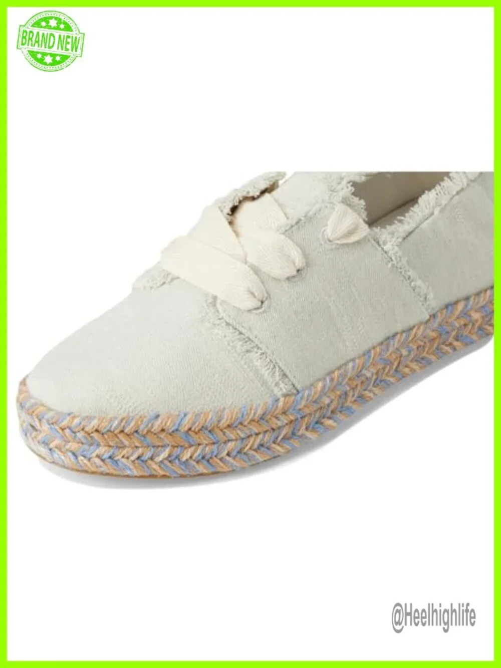 Lace-Up Flatform Espadrille Platform Shoe Fray Detail